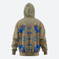 Cobalt Blue Hearts Crown Traditional Geometry Hoodie Seanamarena Basotho Blanket Inspired