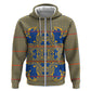 Cobalt Blue Hearts Crown Traditional Geometry Hoodie Seanamarena Basotho Blanket Inspired