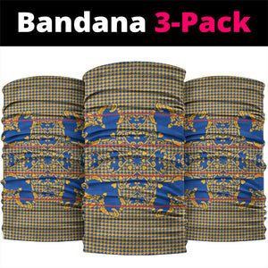 Cobalt Blue Hearts Crown Traditional Geometry Neck Gaiter Seanamarena Basotho Blanket Inspired