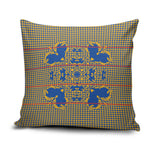 Cobalt Blue Hearts Crown Traditional Geometry Pillow Cover Seanamarena Basotho Blanket Inspired