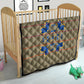 Cobalt Blue Hearts Crown Traditional Geometry Quilt Seanamarena Basotho Blanket Inspired