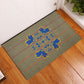 Cobalt Blue Hearts Crown Traditional Geometry Rubber Doormat Seanamarena Basotho Blanket Inspired
