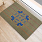 Cobalt Blue Hearts Crown Traditional Geometry Rubber Doormat Seanamarena Basotho Blanket Inspired