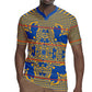 Cobalt Blue Hearts Crown Traditional Geometry Rugby Jersey Seanamarena Basotho Blanket Inspired