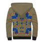 Cobalt Blue Hearts Crown Traditional Geometry Sherpa Hoodie Seanamarena Basotho Blanket Inspired