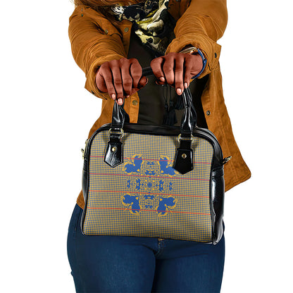 Cobalt Blue Hearts Crown Traditional Geometry Shoulder Handbag Seanamarena Basotho Blanket Inspired