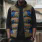 Cobalt Blue Hearts Crown Traditional Geometry Sleeveless Puffer Jacket Seanamarena Basotho Blanket Inspired