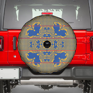 Cobalt Blue Hearts Crown Traditional Geometry Spare Tire Cover Seanamarena Basotho Blanket Inspired