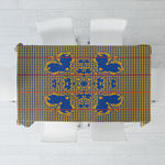 Cobalt Blue Hearts Crown Traditional Geometry Tablecloth Seanamarena Basotho Blanket Inspired