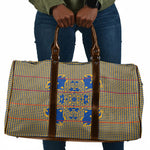 Cobalt Blue Hearts Crown Traditional Geometry Travel Bag Seanamarena Basotho Blanket Inspired