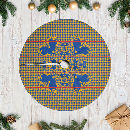 Cobalt Blue Hearts Crown Traditional Geometry Tree Skirt Seanamarena Basotho Blanket Inspired