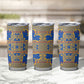 Cobalt Blue Hearts Crown Traditional Geometry Tumbler Cup Seanamarena Basotho Blanket Inspired