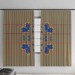 Cobalt Blue Hearts Crown Traditional Geometry Window Curtain Seanamarena Basotho Blanket Inspired