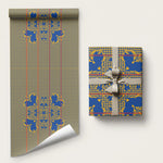 Cobalt Blue Hearts Crown Traditional Geometry Wrapping Paper Seanamarena Basotho Blanket Inspired