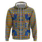 Cobalt Blue Hearts Crown Traditional Geometry Zip Hoodie Seanamarena Basotho Blanket Inspired