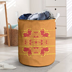 Scarlet Red Hearts Crown Traditional Geometry Laundry Basket Seanamarena Basotho Blanket Inspired
