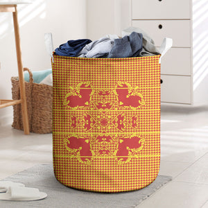 Scarlet Red Hearts Crown Traditional Geometry Laundry Basket Seanamarena Basotho Blanket Inspired