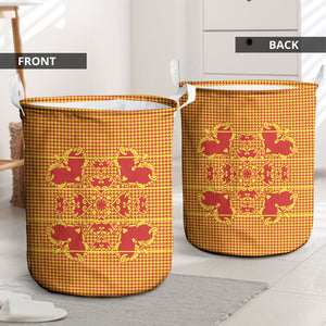 Scarlet Red Hearts Crown Traditional Geometry Laundry Basket Seanamarena Basotho Blanket Inspired
