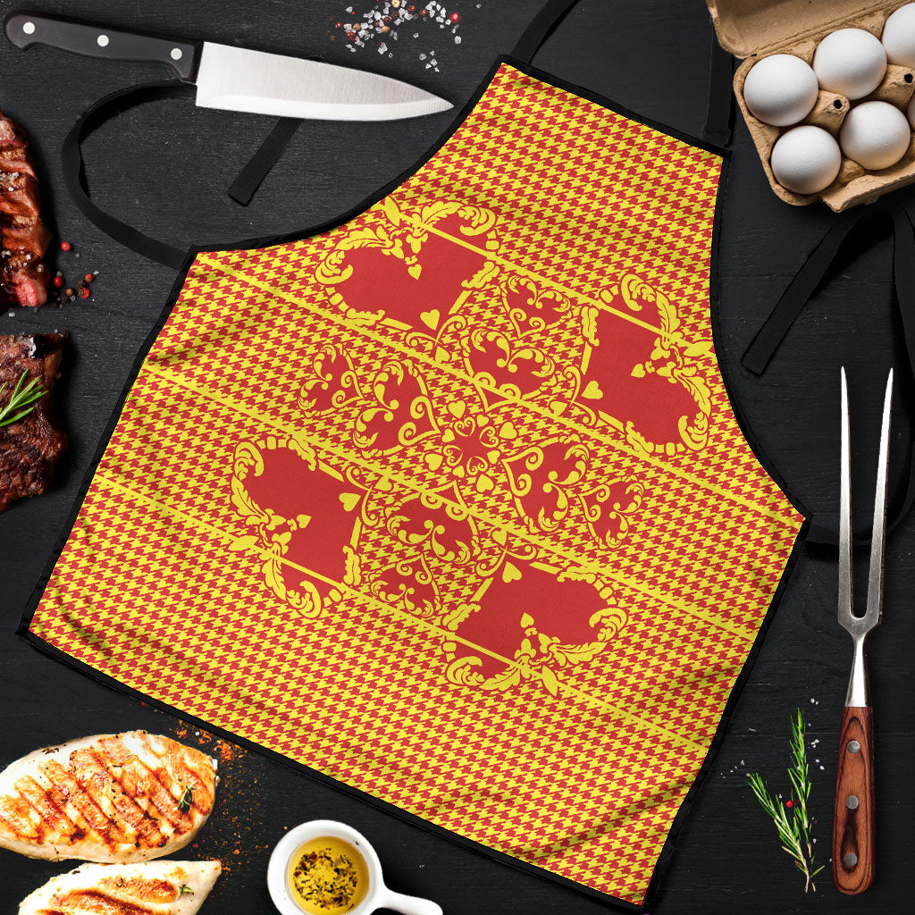 Scarlet Red Hearts Crown Traditional Geometry Apron Seanamarena Basotho Blanket Inspired