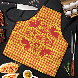 Scarlet Red Hearts Crown Traditional Geometry Apron Seanamarena Basotho Blanket Inspired