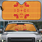 Scarlet Red Hearts Crown Traditional Geometry Auto Sun Shade Seanamarena Basotho Blanket Inspired