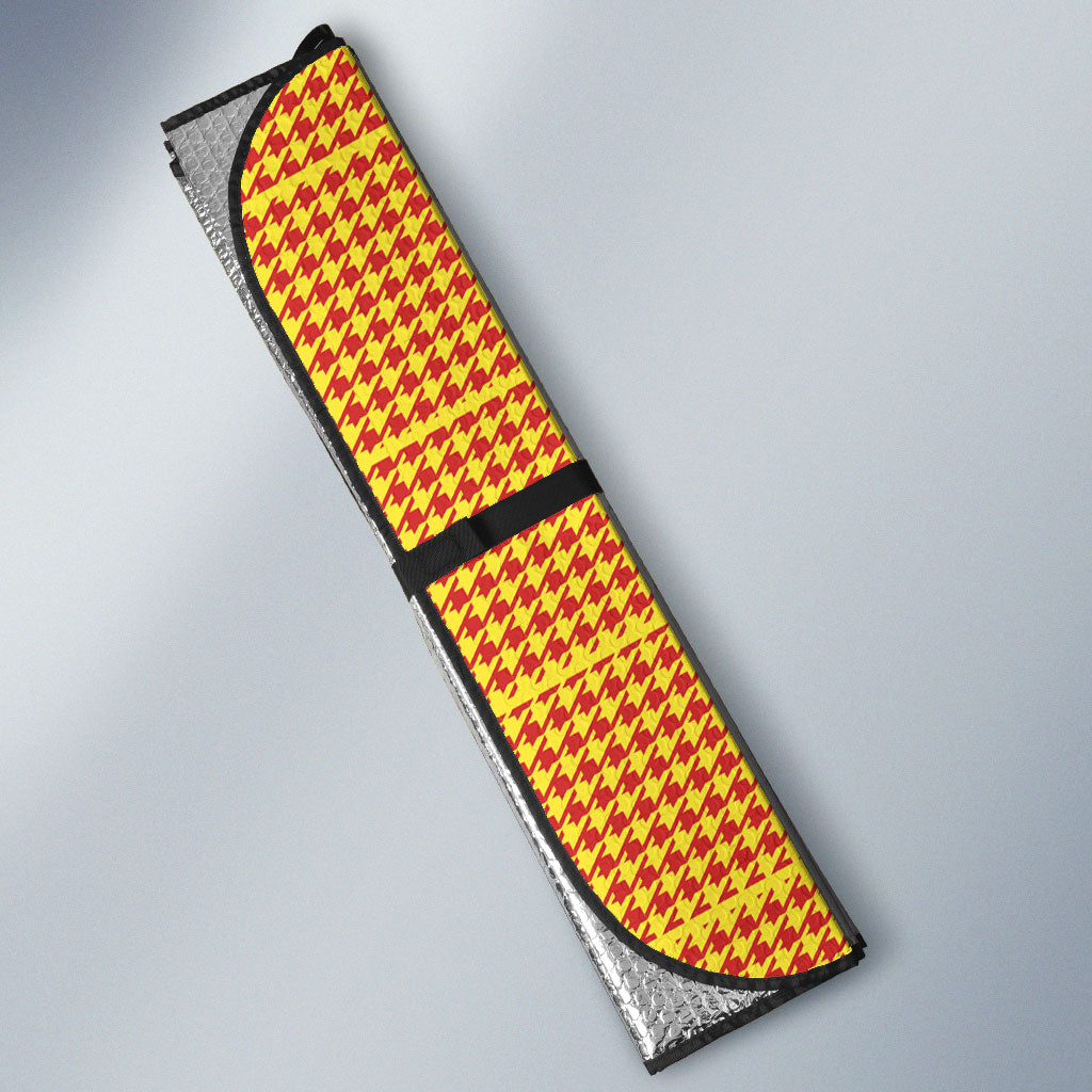 Scarlet Red Hearts Crown Traditional Geometry Auto Sun Shade Seanamarena Basotho Blanket Inspired
