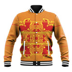Scarlet Red Hearts Crown Traditional Geometry Baseball Jacket Seanamarena Basotho Blanket Inspired