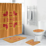 Scarlet Red Hearts Crown Traditional Geometry Bathroom Set Seanamarena Basotho Blanket Inspired