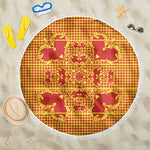 Scarlet Red Hearts Crown Traditional Geometry Beach Blanket Seanamarena Basotho Blanket Inspired