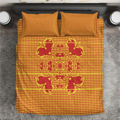 Scarlet Red Hearts Crown Traditional Geometry Bedding Set Seanamarena Basotho Blanket Inspired