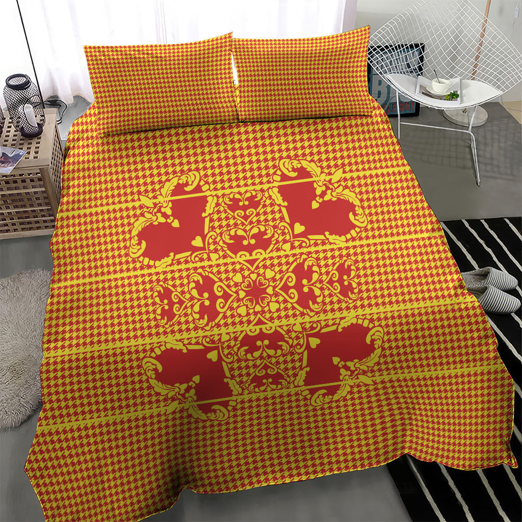 Scarlet Red Hearts Crown Traditional Geometry Bedding Set Seanamarena Basotho Blanket Inspired