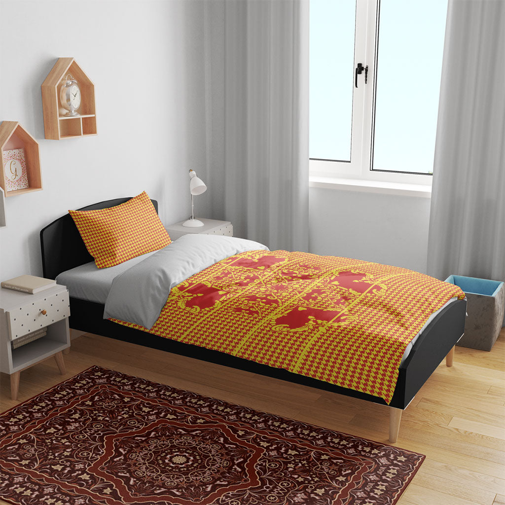 Scarlet Red Hearts Crown Traditional Geometry Bedding Set Seanamarena Basotho Blanket Inspired