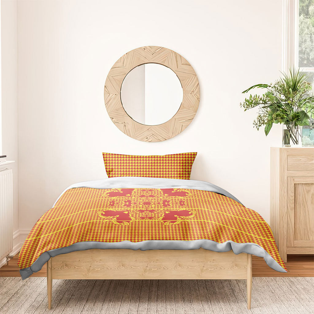 Scarlet Red Hearts Crown Traditional Geometry Bedding Set Seanamarena Basotho Blanket Inspired