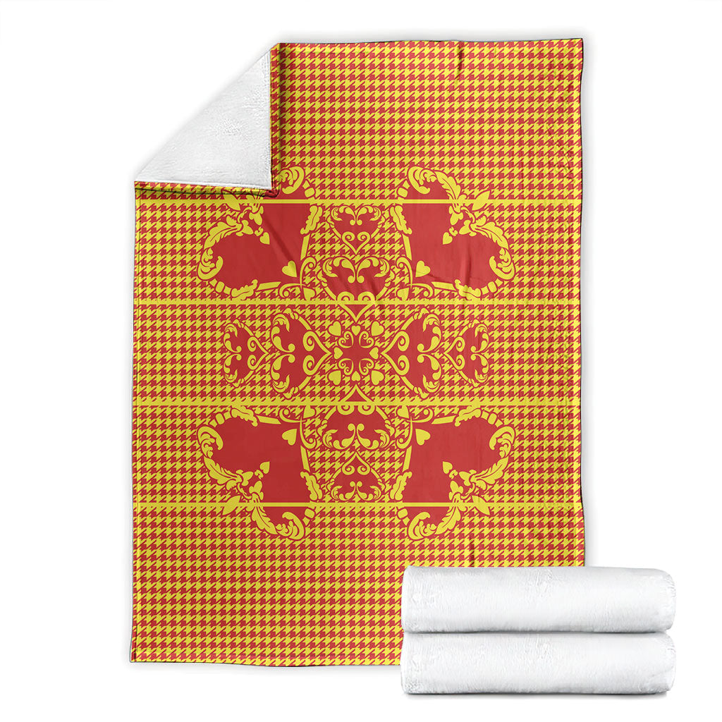 Scarlet Red Hearts Crown Traditional Geometry Blanket Seanamarena Basotho Blanket Inspired
