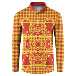 Scarlet Red Hearts Crown Traditional Geometry Button Sweatshirt Seanamarena Basotho Blanket Inspired
