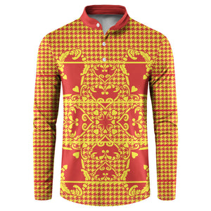 Scarlet Red Hearts Crown Traditional Geometry Button Sweatshirt Seanamarena Basotho Blanket Inspired
