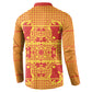 Scarlet Red Hearts Crown Traditional Geometry Button Sweatshirt Seanamarena Basotho Blanket Inspired