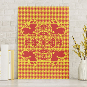 Scarlet Red Hearts Crown Traditional Geometry Canvas Wall Art Seanamarena Basotho Blanket Inspired
