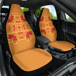 Scarlet Red Hearts Crown Traditional Geometry Car Seat Cover Seanamarena Basotho Blanket Inspired