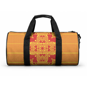 Scarlet Red Hearts Crown Traditional Geometry Duffle Bag Seanamarena Basotho Blanket Inspired