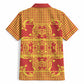 Scarlet Red Hearts Crown Traditional Geometry Hawaiian Shirt Seanamarena Basotho Blanket Inspired