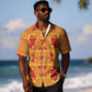 Scarlet Red Hearts Crown Traditional Geometry Hawaiian Shirt Seanamarena Basotho Blanket Inspired