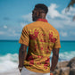 Scarlet Red Hearts Crown Traditional Geometry Hawaiian Shirt Seanamarena Basotho Blanket Inspired