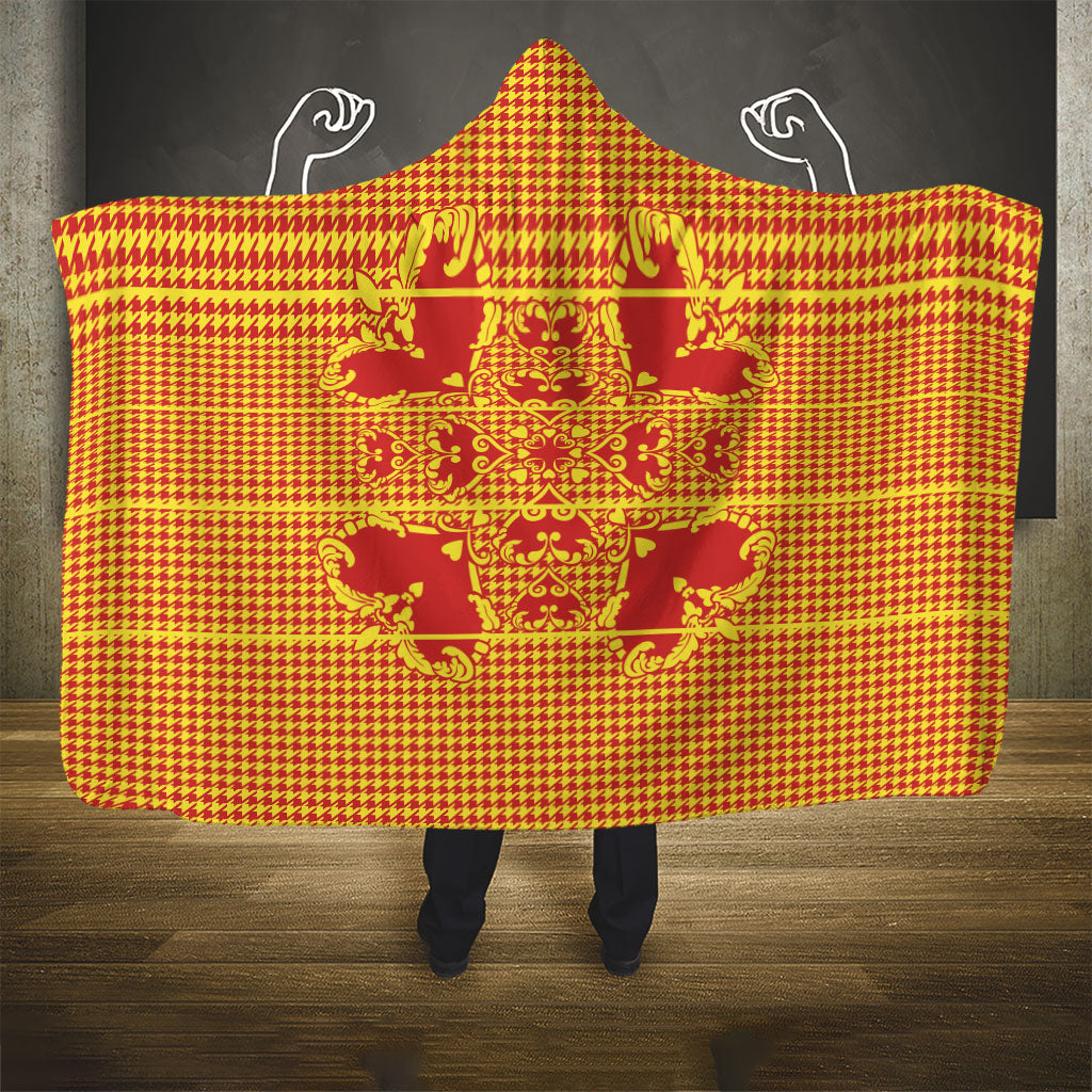Scarlet Red Hearts Crown Traditional Geometry Hooded Blanket Seanamarena Basotho Blanket Inspired
