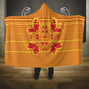 Scarlet Red Hearts Crown Traditional Geometry Hooded Blanket Seanamarena Basotho Blanket Inspired