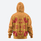 Scarlet Red Hearts Crown Traditional Geometry Hoodie Seanamarena Basotho Blanket Inspired