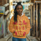 Scarlet Red Hearts Crown Traditional Geometry Hoodie Seanamarena Basotho Blanket Inspired