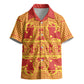 Scarlet Red Hearts Crown Traditional Geometry Kid Hawaiian Shirt Seanamarena Basotho Blanket Inspired