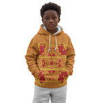 Scarlet Red Hearts Crown Traditional Geometry Kid Hoodie Seanamarena Basotho Blanket Inspired
