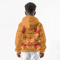 Scarlet Red Hearts Crown Traditional Geometry Kid Hoodie Seanamarena Basotho Blanket Inspired